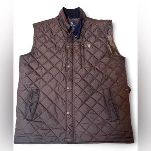 U.S. Polo Assn. Men's Quilted Dark Brown Vest